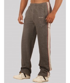 Charcoal Melange Track Pants with Grey Stripes for Men – Boer and Fitch