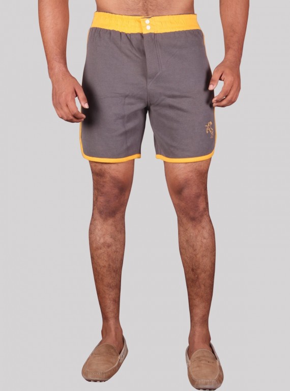 Yellow Contrast Fleece Shorts Boer and Fitch - 1