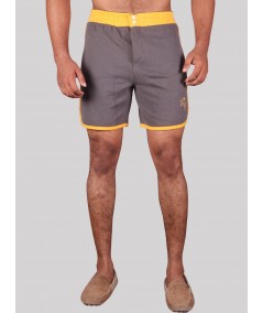 Yellow Contrast Fleece Shorts Boer and Fitch - 1