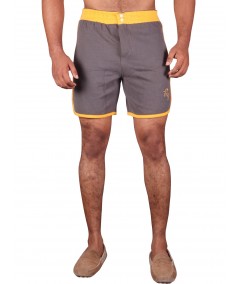 Yellow Contrast Fleece Shorts Boer and Fitch - 2