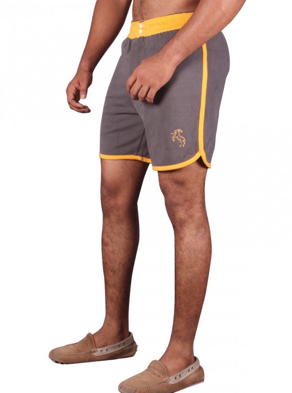 Yellow Contrast Fleece Shorts Boer and Fitch - 3