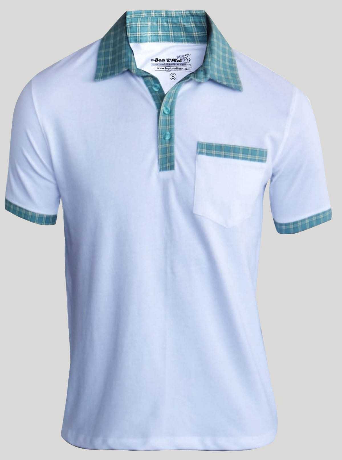 White Mint Collar Polo TShirt Boer and Fitch - 1