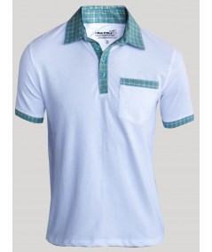 White Mint Collar Polo T-Shirt for Men – Stylish Casual by Boer and Fitch