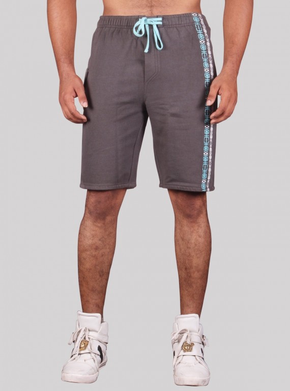 Grey Printed Fleece Shorts Boer and Fitch - 1