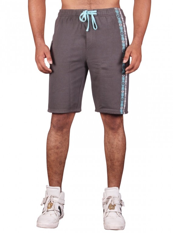 Grey Printed Fleece Shorts Boer and Fitch - 4