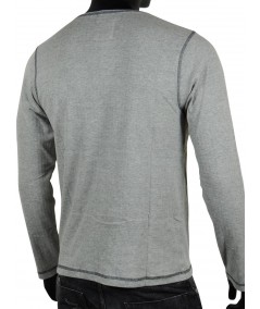 Henley Neck TShirt - Grey Melange Boer and Fitch - 3