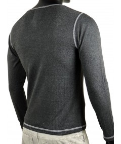 Henley Neck TShirt - Dark Grey Melange Boer and Fitch - 2