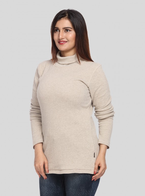 Beige Turtle Neck Top Boer and Fitch - 1