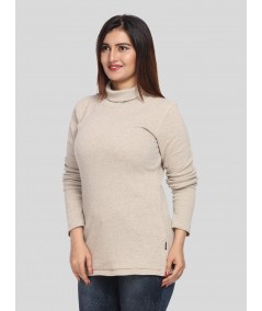 Beige Turtle Neck Top Boer and Fitch - 1