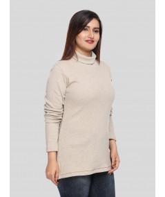 Beige Turtle Neck Top Boer and Fitch - 4