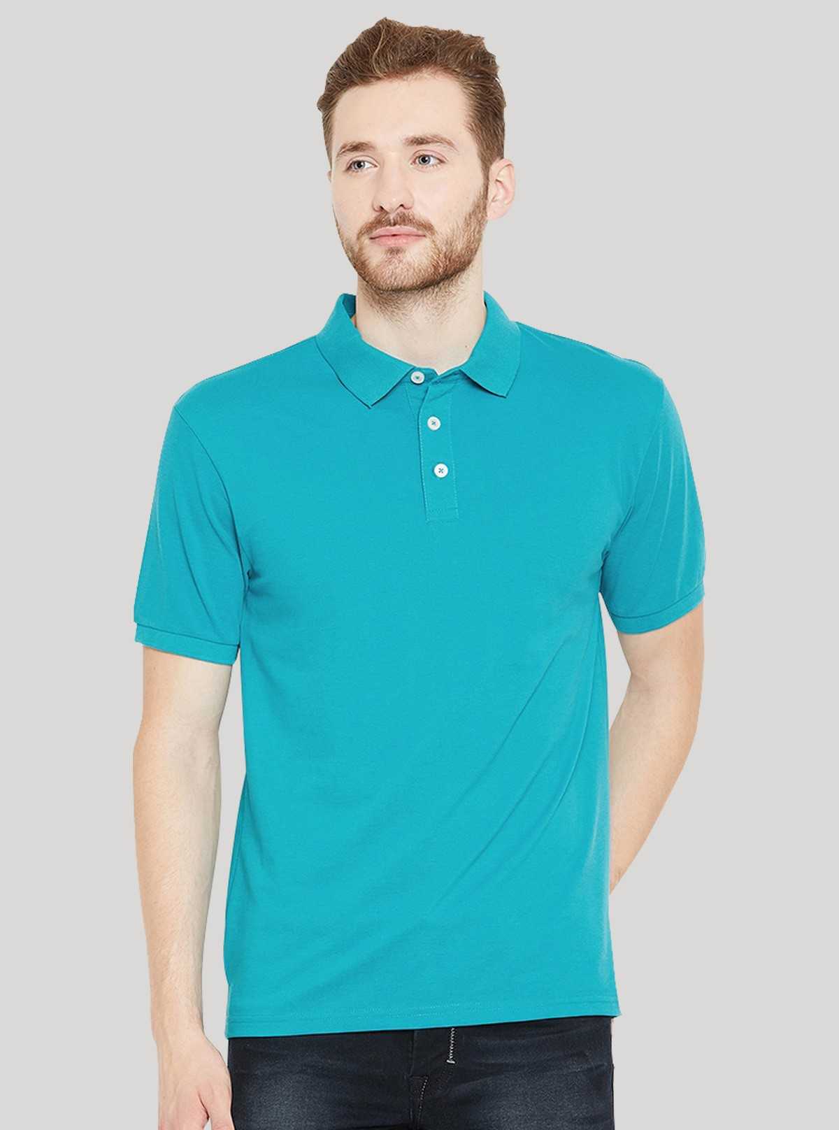 Men’s Blue Bay Polo T-Shirt with Collar & Cuff | 100% Cotton Piqué Knit | Boer & Fitch