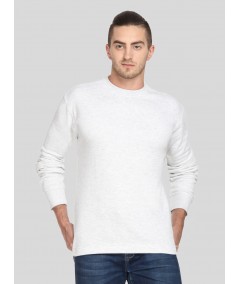 Men’s White Melange Fleece Sweatshirt – Classic Warmth with a Modern Edge