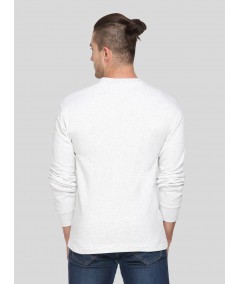 White Melange Fleece Sweat Shirt Boer and Fitch - 2