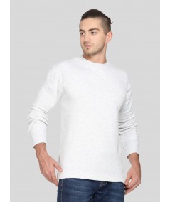 White Melange Fleece Sweat Shirt Boer and Fitch - 3