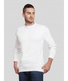 White Melange Fleece Sweat Shirt Boer and Fitch - 4