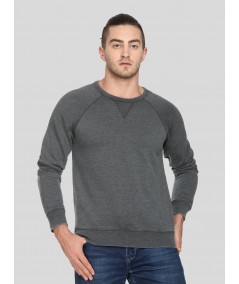 Men’s Charcoal V-Cut Fleece Sweatshirt – Sleek, Smart & Comfortable