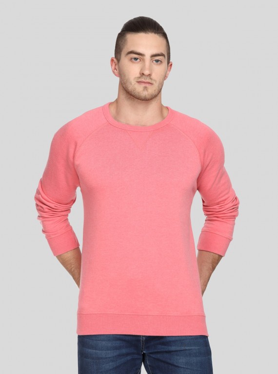 Men’s Pink V-Cut Fleece Sweatshirt – Bold, Soft & Stylish Comfort