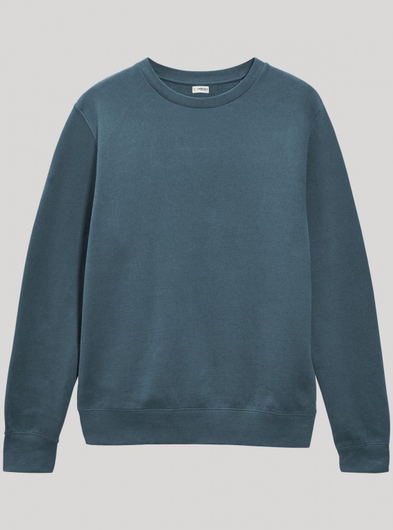 Men’s Dusty Blue Garment Dyed Sweatshirt – Soft Hue, Washed Comfort