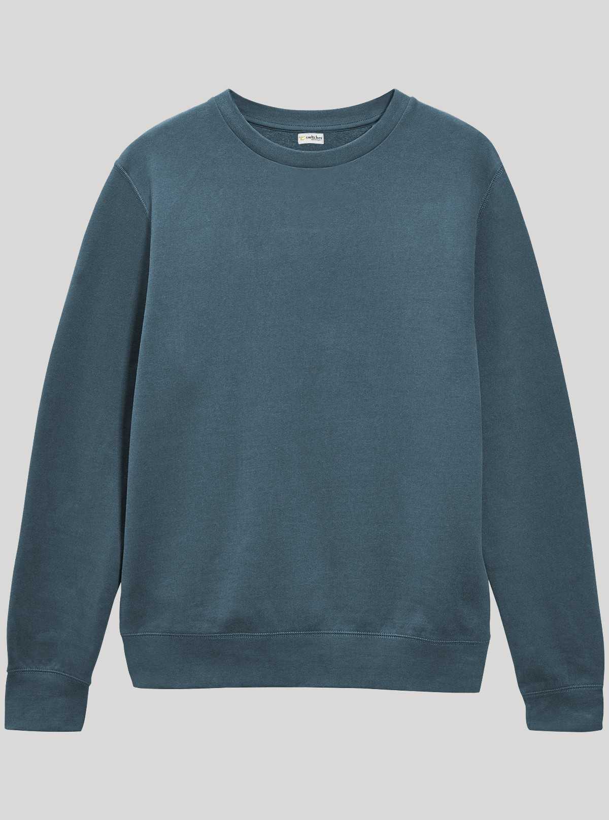 Men’s Dusty Blue Garment Dyed Sweatshirt – Soft Hue, Washed Comfort