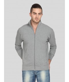Men’s Grey Melange Full Zipper Cardigan – Timeless Comfort & Versatility