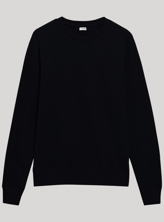 Men’s Black Garment Dyed Sweatshirt – Timeless Style with Washed Finish