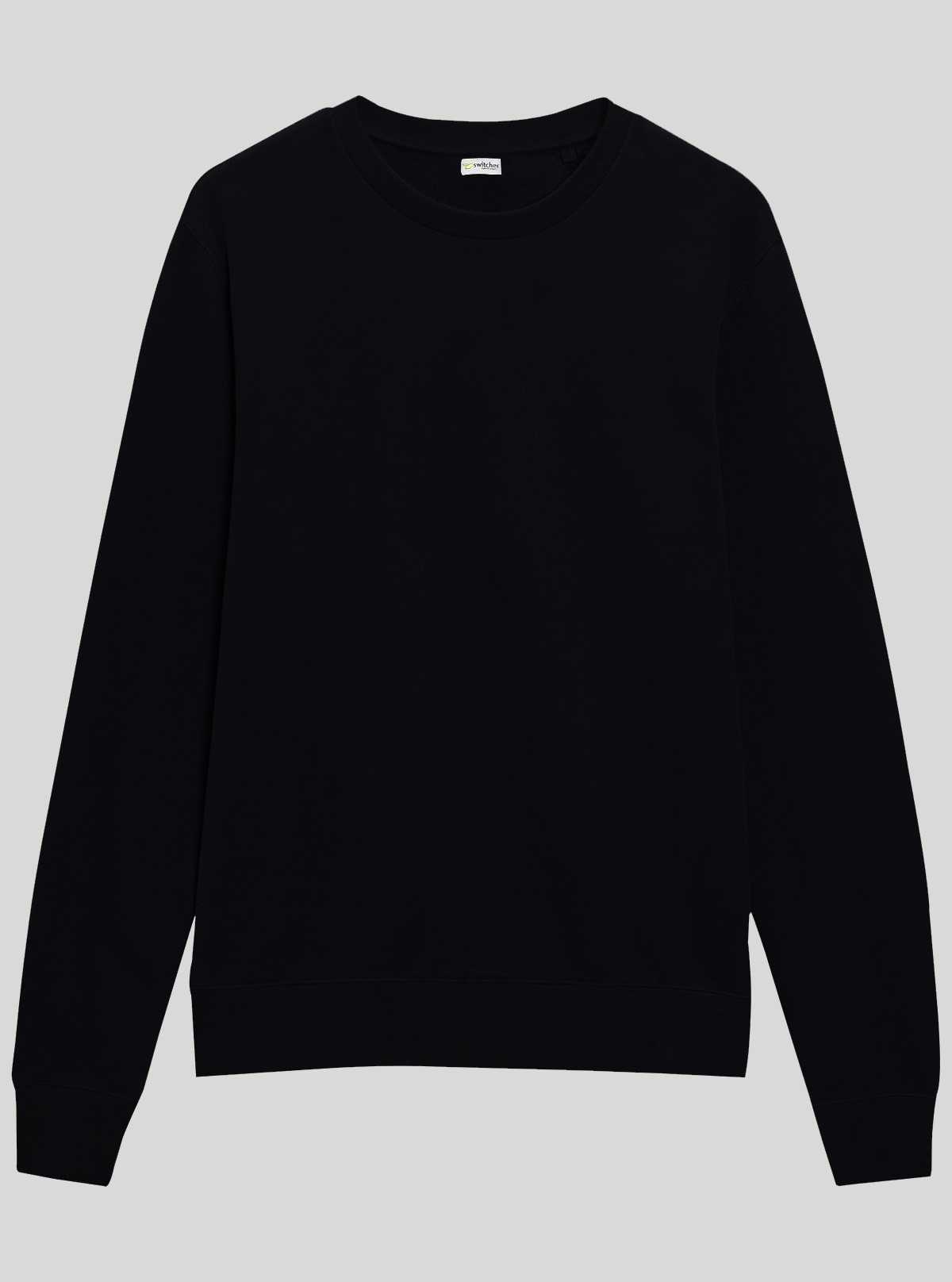 Men’s Black Garment Dyed Sweatshirt – Timeless Style with Washed Finish