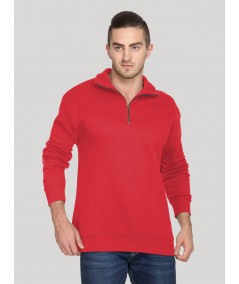 Red zip Collar Sweat Shirt