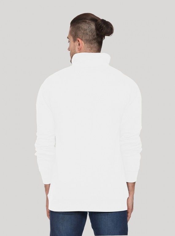 White Melange zip Collar Cardigan Boer and Fitch - 3