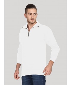 White Melange zip Collar Cardigan Boer and Fitch - 6