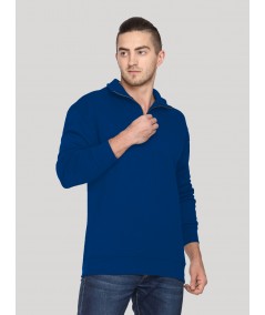 Men’s Royal Blue Zipper Collar Cardigan – Bold Comfort & Classic Fit