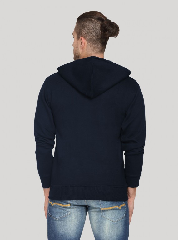 Navy Hooded Zipper Sweat Shirt Boer and Fitch - 1