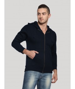 Navy Hooded Zipper Sweat Shirt Boer and Fitch - 4