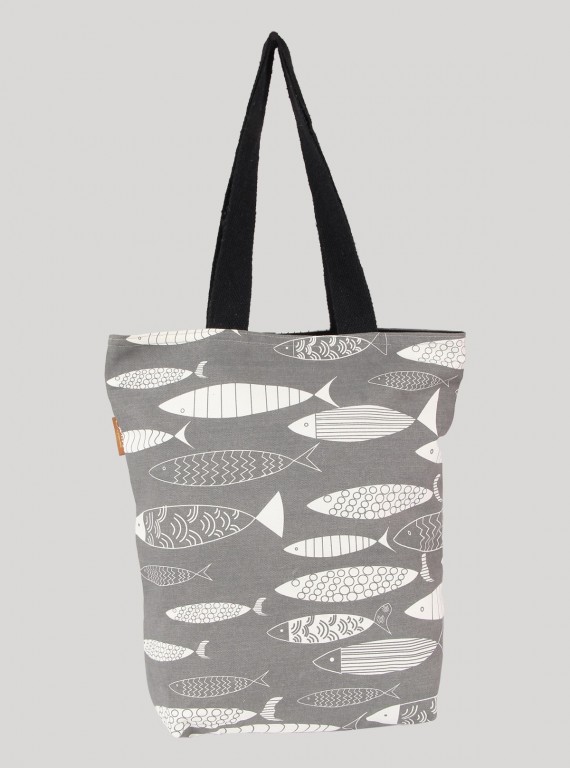 Grey Fish Print Sling Bag Boer and Fitch - 1