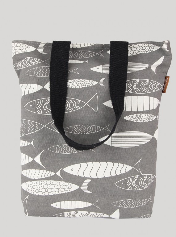 Grey Fish Print Sling Bag Boer and Fitch - 2