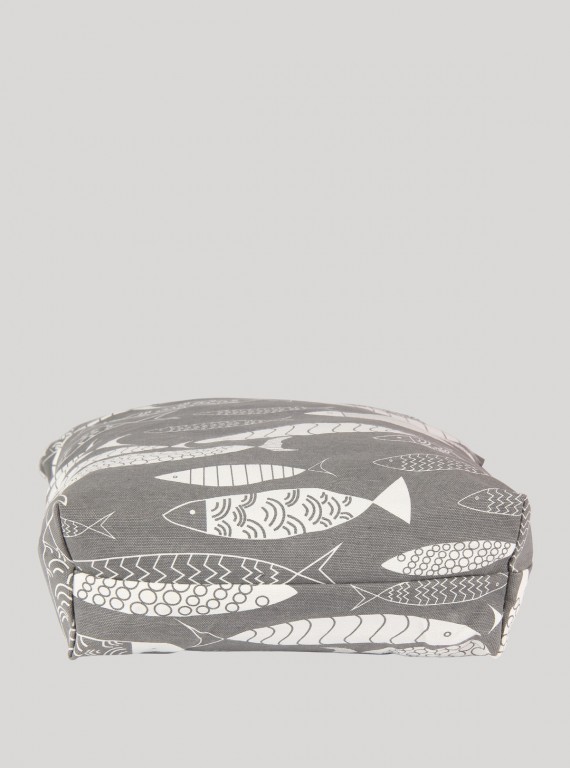 Grey Fish Print Sling Bag Boer and Fitch - 4