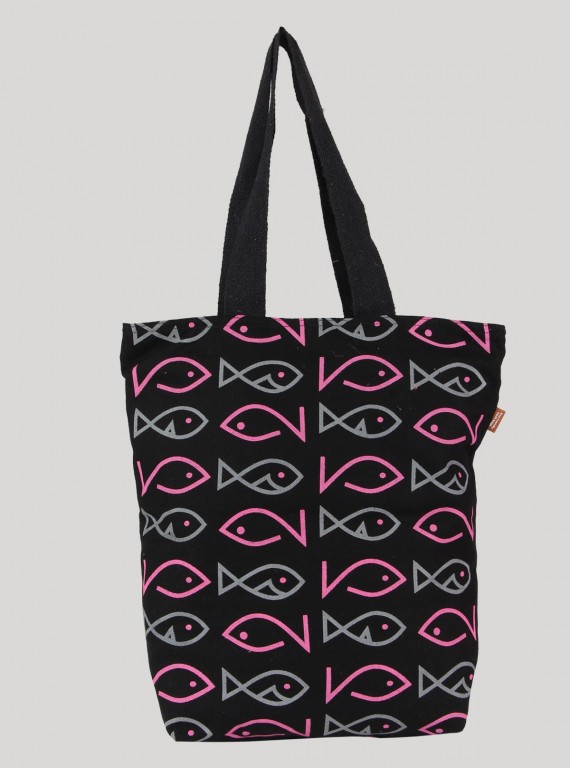 Fish Print Canvas Bag