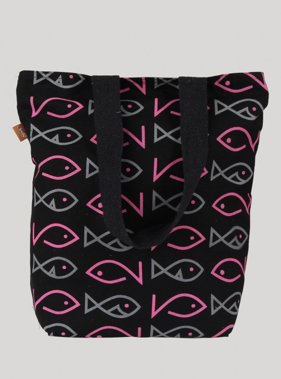 Fish Print Canvas Bag Boer and Fitch - 3
