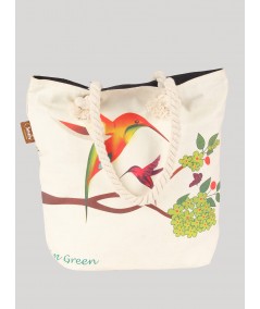 Humming Bird Printed Canvas Bag Boer and Fitch - 2