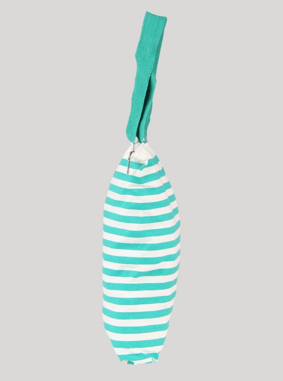 Green Stripe Print Canvas Bag Boer and Fitch - 2