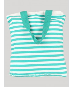 Green Stripe Print Canvas Bag Boer and Fitch - 3