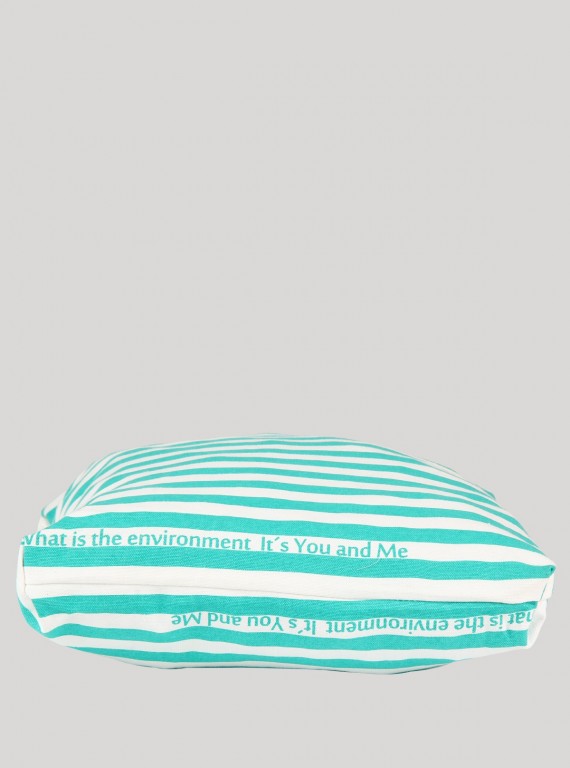 Green Stripe Print Canvas Bag Boer and Fitch - 4