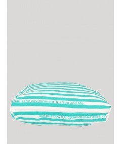 Green Stripe Print Canvas Bag Boer and Fitch - 4