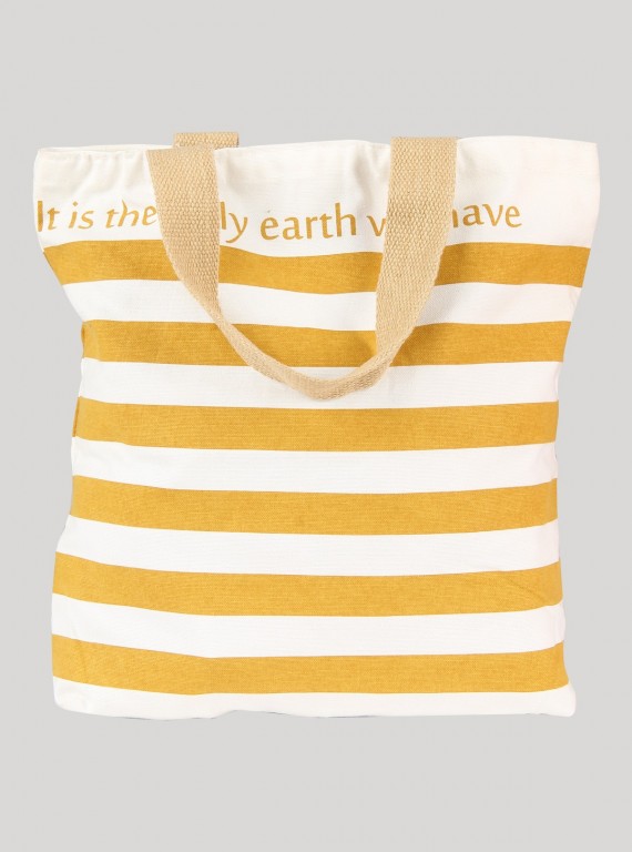 Brown Stripe Cotton Bag Boer and Fitch - 2