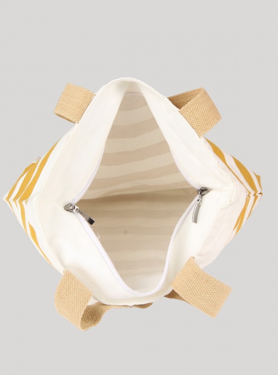 Brown Stripe Cotton Bag Boer and Fitch - 4