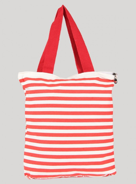 Red Stripe Cotton Bag