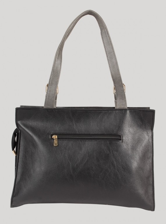 Black and Grey Leather Bag Boer and Fitch - 2