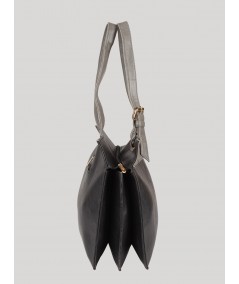 Black and Grey Leather Bag Boer and Fitch - 3