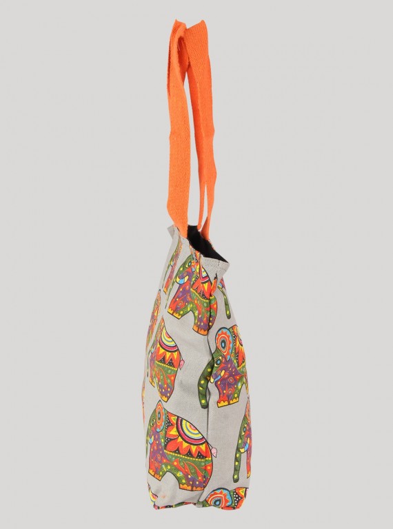 Grey Elephant Printed Canvas Bag Boer and Fitch - 2
