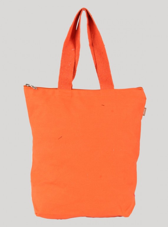 Orange Printed Canvas Bag Boer and Fitch - 2