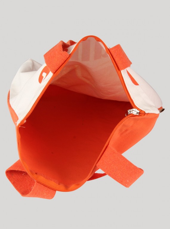 Orange Printed Canvas Bag Boer and Fitch - 4